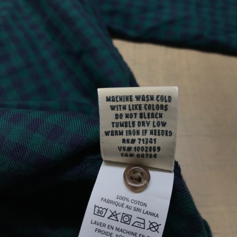 L.L. Bean Flannel Shirt Womens Size M Green Squareneck Top Whisperweight Cottage - Picture 8 of 11